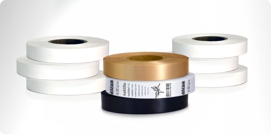 Textile ribbons for clothing labels