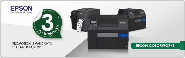 Epson printers for colour labels years warranty