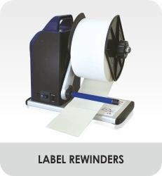 Label rewinder machine