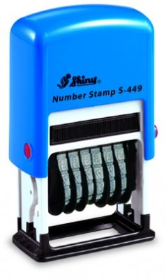 Self-inking number stamps