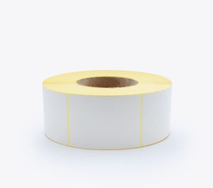 BLANK WHITE SELF ADHESIVE LABELS ON ROLLS, 64x87 mm, 1500 labels