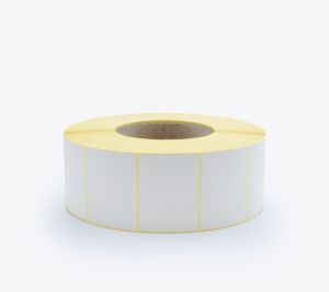 BLANK WHITE SELF ADHESIVE LABELS ON ROLLS, 58x43 mm, 3000 labels