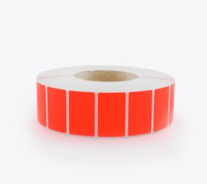 SELF ADHESIVE LABEL ROLLS, FLUORESCENT RED, 50x30mm, 4000 labels